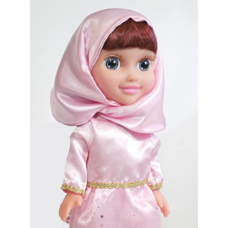 Poupée Musulmane Métisse - Chifa Parlante - Robe Rose - 3ans+