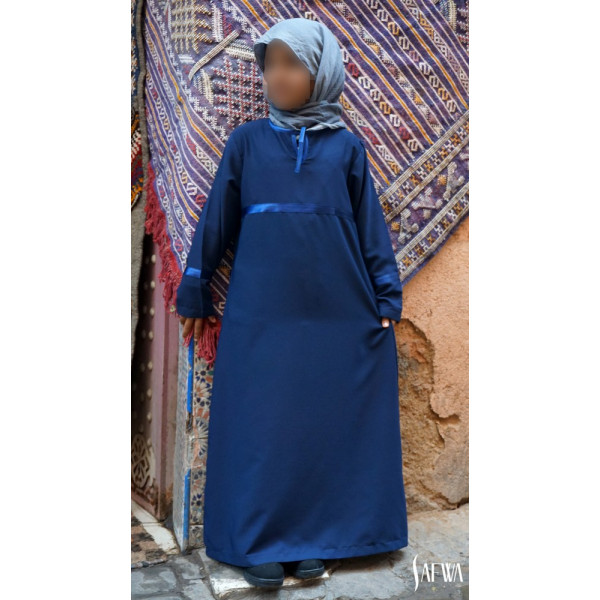  Abaya enfant  bleue Safwa