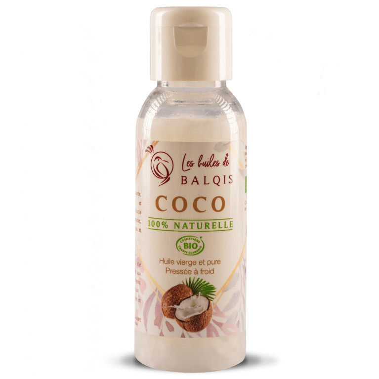 Huile de noix de coco - Huile de beauté pour les cheveux et la peau - 50 ml  Huile de coco bio