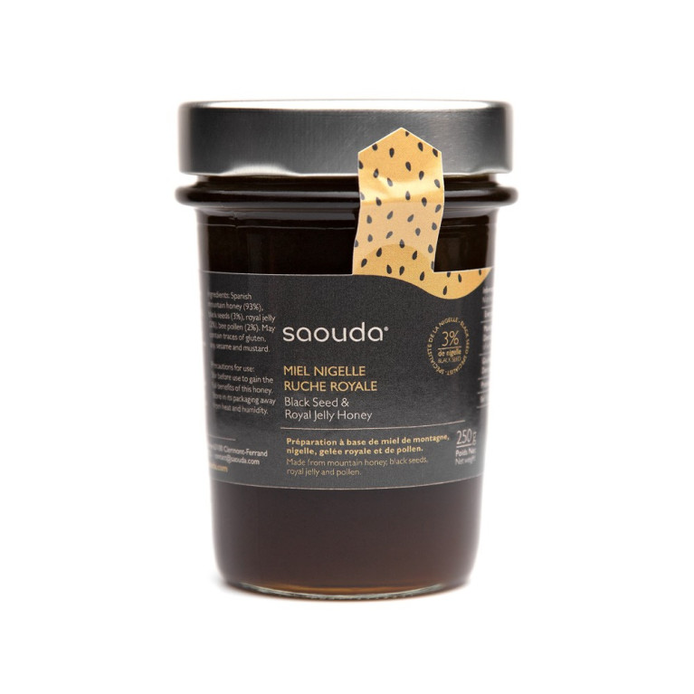 Miel de Montagne à la Nigelle et Gelée Royale - Saouda 250 gr