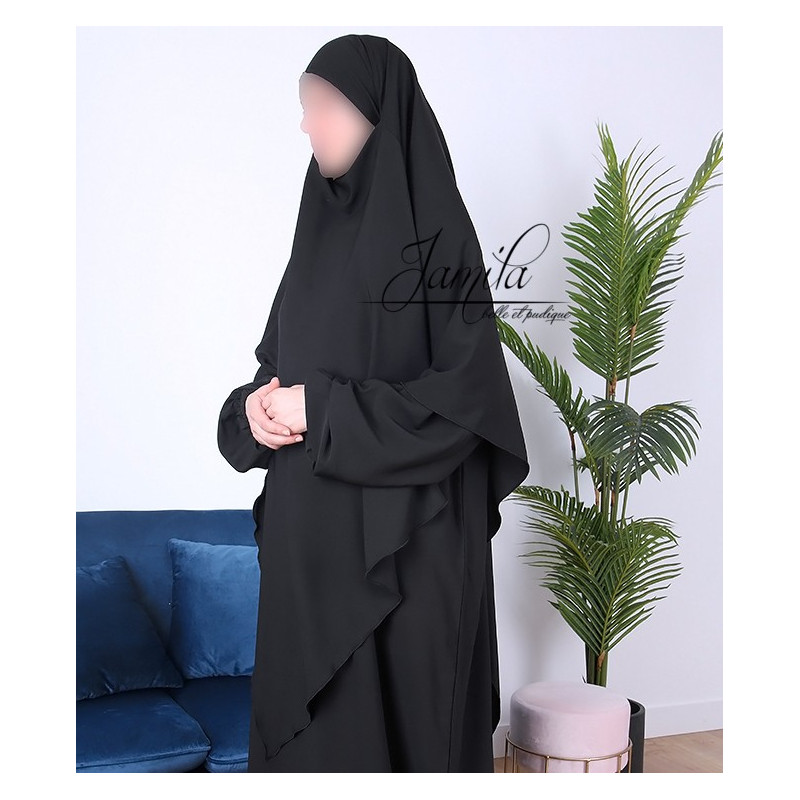  Khimar - Noir - Microfibre Léger - Jamila