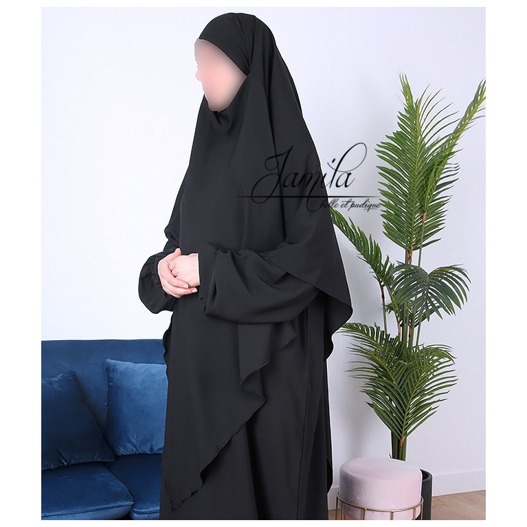  Khimar - Noir - Microfibre Léger - Jamila