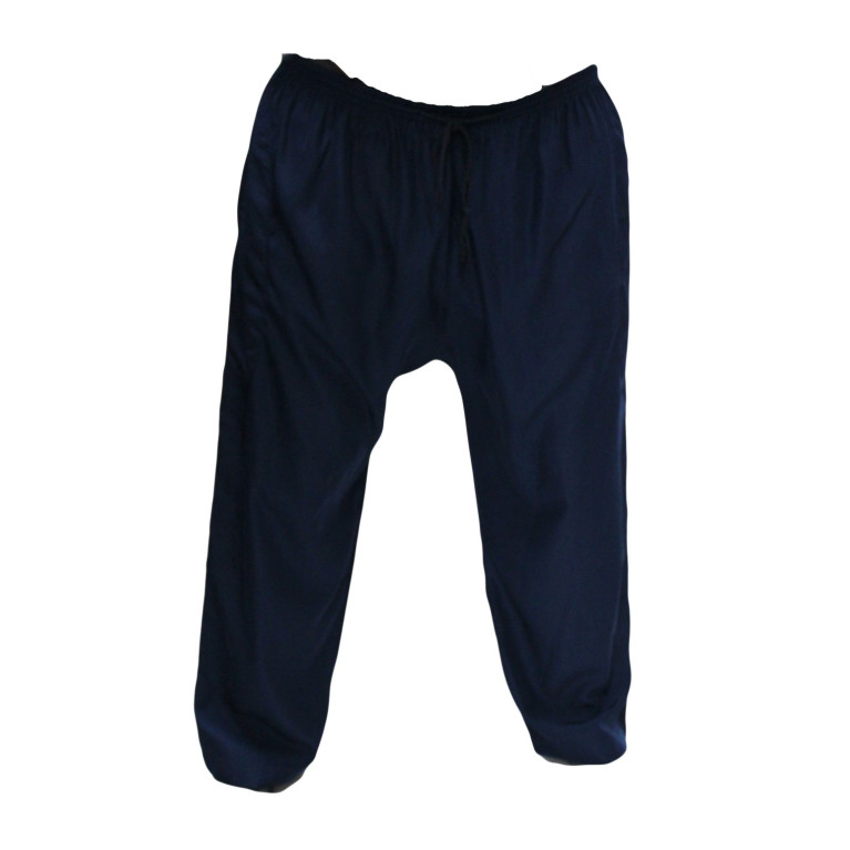 Qamis Pakistanais Bleu - Col et Bouton au Manche avec Pantalon Coupe Droite - Afaq - 4243