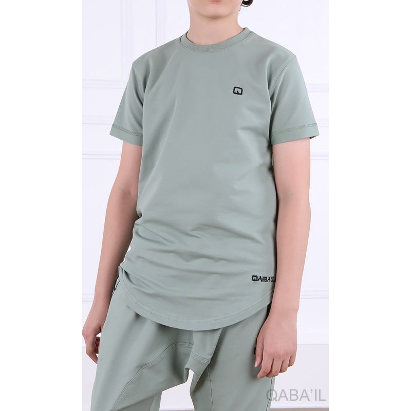 Ensemble Nautik Kid S24 - Sarouel + T-Shirt de 3 à 16 ans - Vert Amande - Qaba'il