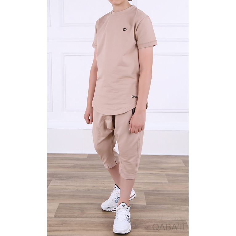 Ensemble Nautik Kid S24 - Sarouel + T-Shirt de 3 à 16 ans - Beige - Qaba'il