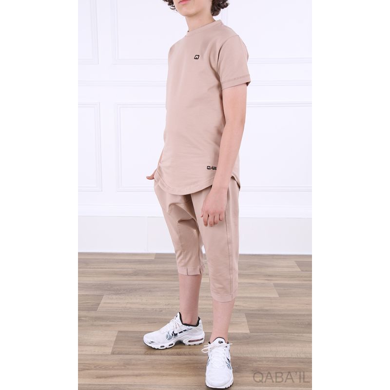 Ensemble Nautik Kid S24 - Sarouel + T-Shirt de 3 à 16 ans - Beige - Qaba'il