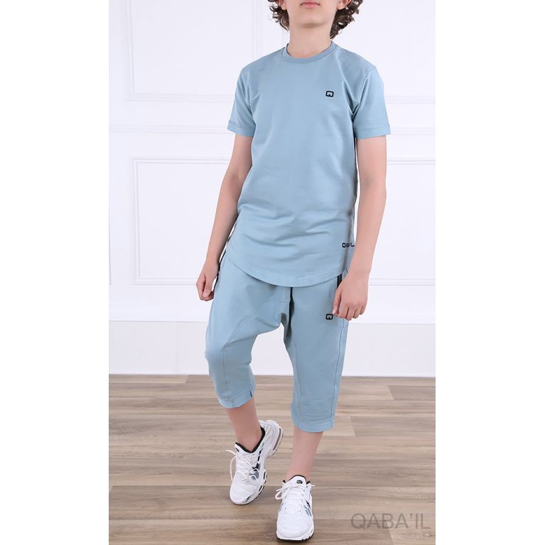 Ensemble Nautik Kid S24 - Sarouel + T-Shirt de 3 à 16 ans - Bleu Ciel - Qaba'il