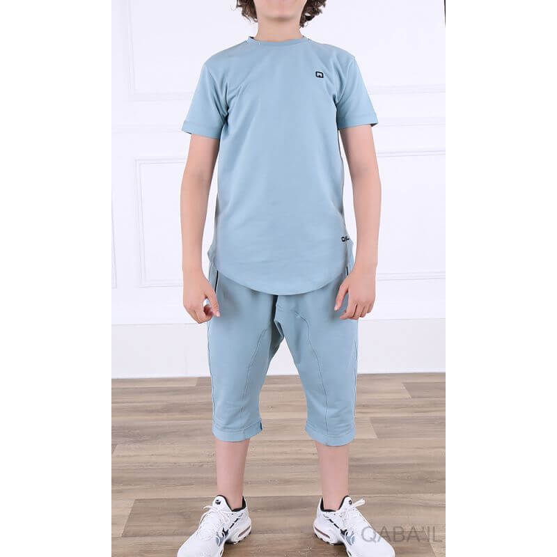 Ensemble Nautik Kid S24 - Sarouel + T-Shirt de 3 à 16 ans - Bleu Ciel - Qaba'il