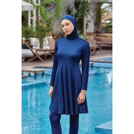 Burkini Hijab 2 Pièces - Navy Blue - Rozamay