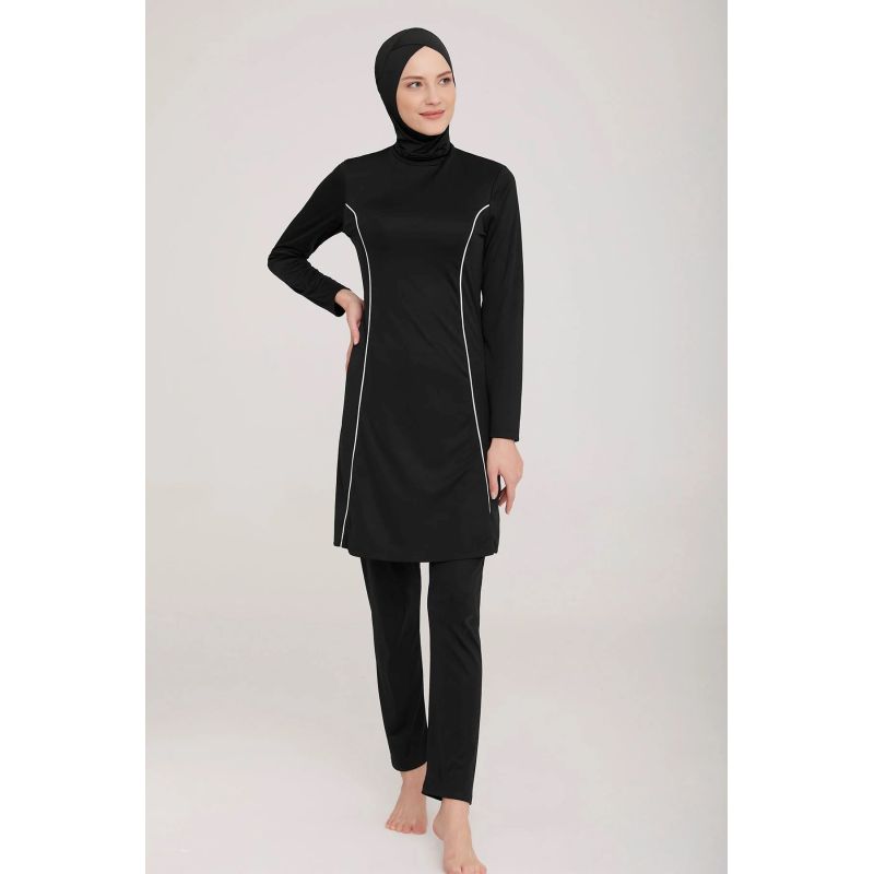 Burkini Hijab 3 Pièces - Noir - Rozamay