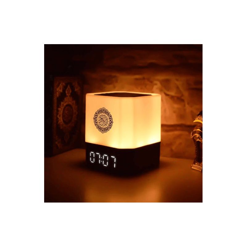 Lampe Coranique MP3 QB-303 par Equantu - Lampe de Table avec Haut-Parleur Bluetooth et Télécommande