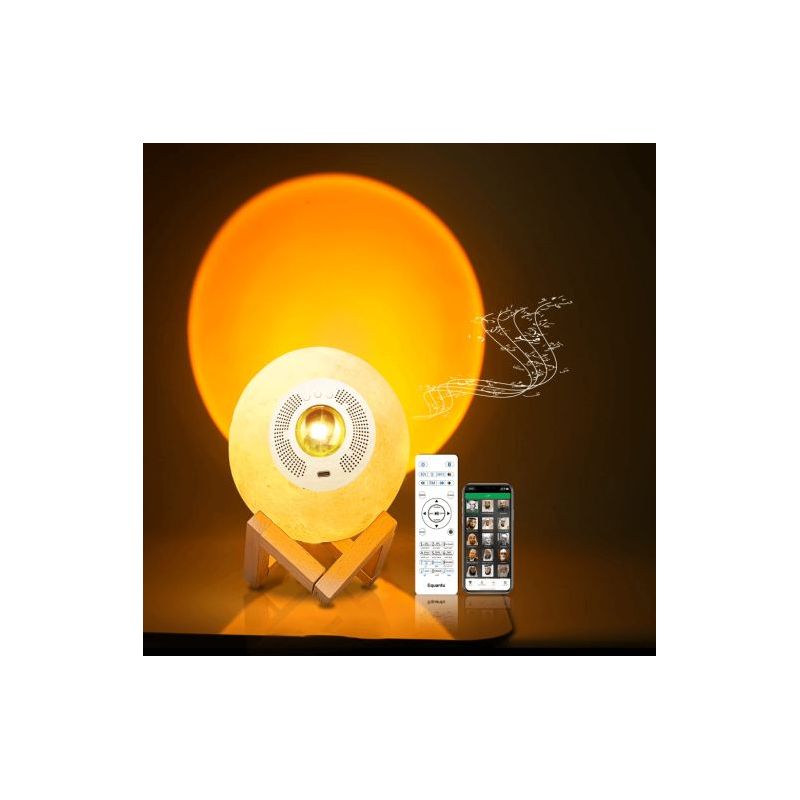 Lune Lampe Coranique MP3 SQ-175 - Lampe Coucher de Soleil Tactile avec Haut-Parleur Bluetooth et Télécommande