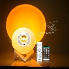 Lune Lampe Coranique MP3 SQ-175 - Lampe Coucher de Soleil Tactile avec Haut-Parleur Bluetooth et Télécommande