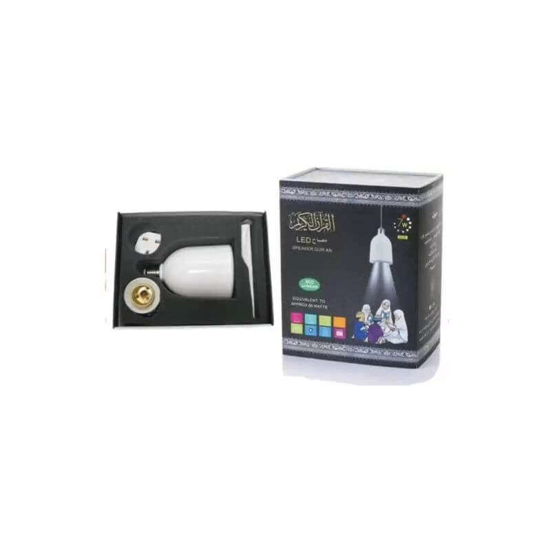 LED Ampoule Veilleuse Coranique MP3 SQ-102 Plus par Equantu - Haut-Parleur Bluetooth avec Télécommande