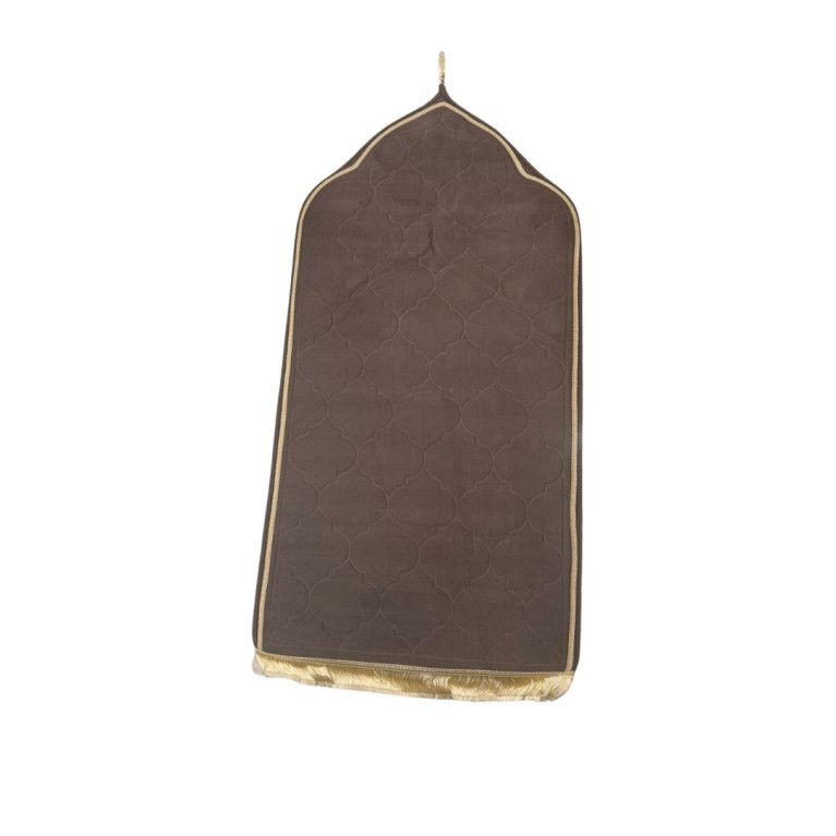 Tapis de Prière Arabesque à Mémoire de Forme - Taupe - Anti-Dérapant - 59 x 113 cm