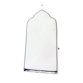 Tapis de Prière Arabesque à Mémoire de Forme - Blanc - Anti-Dérapant - 59 x 113 cm