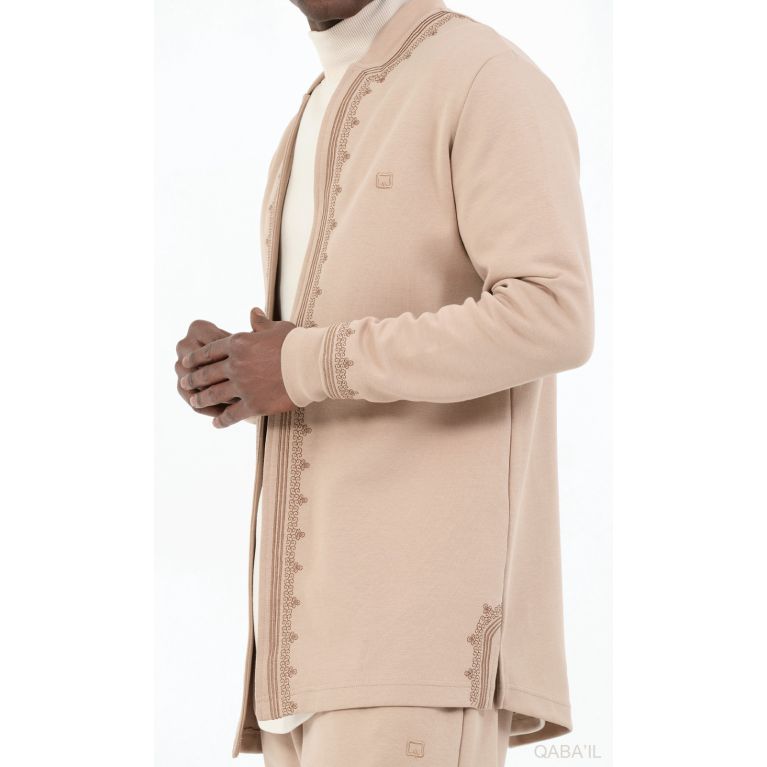 Veste Etniz avec son Sarouel, Ensemble Beige Menara Qaba'il 