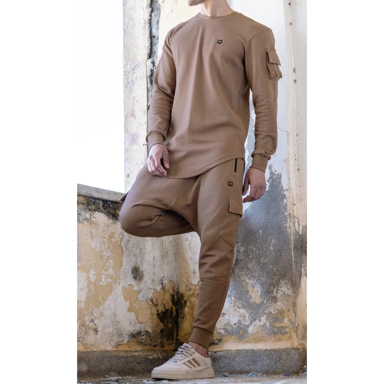 Ensemble Sarouel et Sweat Taupe, Survêtement Qaba'il : Sniper NEO