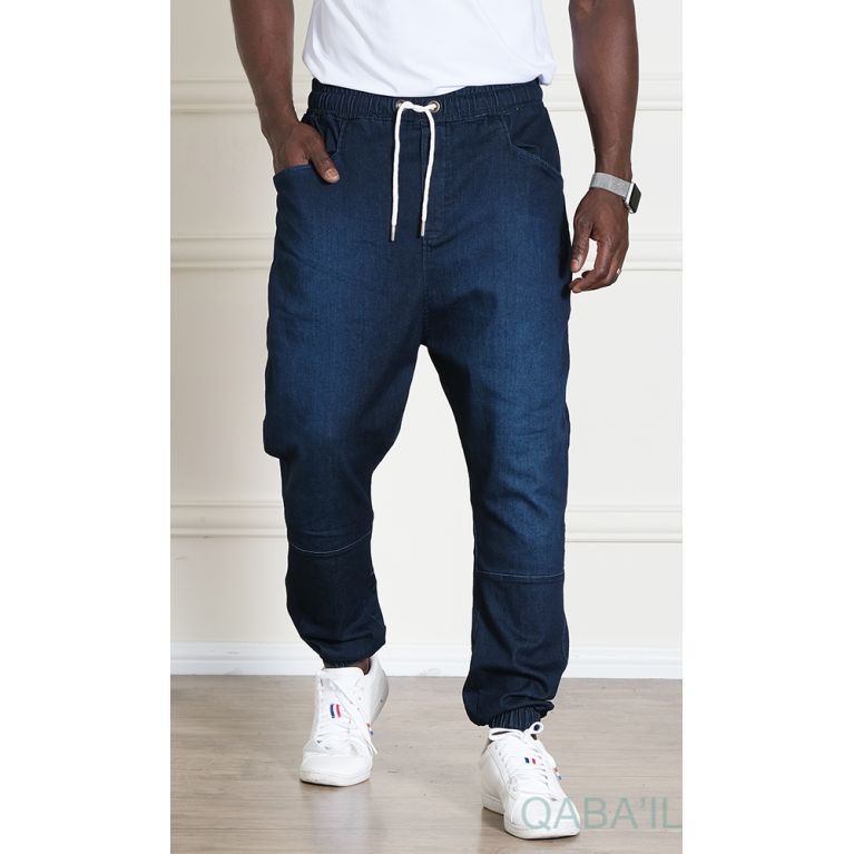 Sarouel Jean Stretch GRANDE TAILLE - Bleu Brut - Coupe Djazairi : Qaba'il