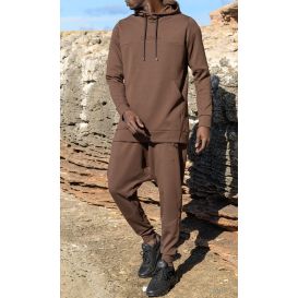 Ensemble Sarouel et Sweat à Capuche Marron Qaba'il : BLADE PREMIUM 