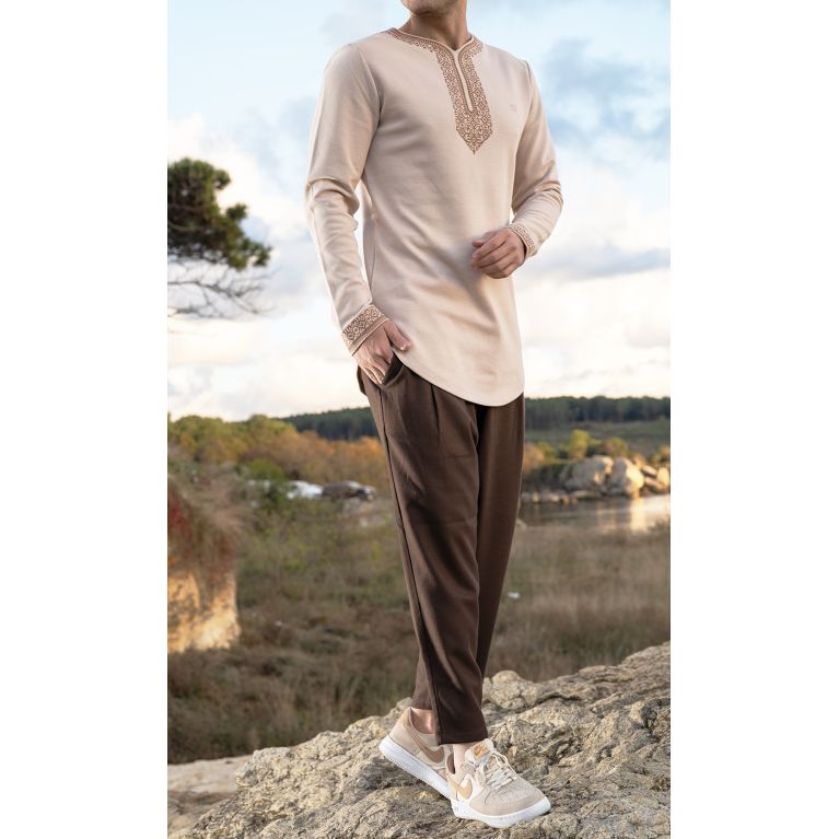 Sweat Etniz AWQAS - Beige - Qaba'il