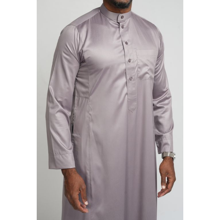  Qamis Homme : Anthracite en tissu glacé Coréen, élégance et qualité - Soundouss