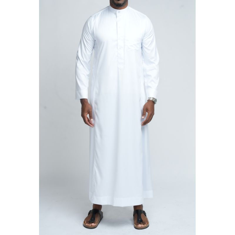  Qamis Homme : Blanc en tissu glacé Coréen, élégance et qualité - Soundouss