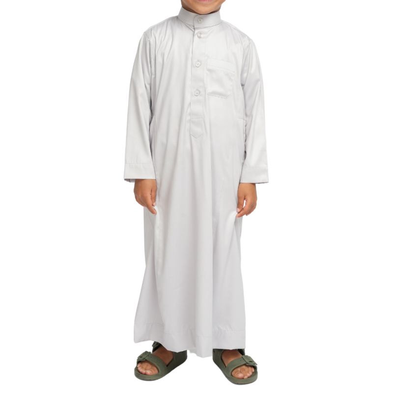 Qamis garçon Gris: taille bébé à adolescent (0-13 ans) - Soundouss