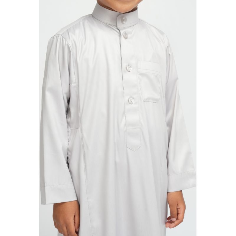 Qamis garçon Gris: taille bébé à adolescent (0-13 ans) - Soundouss