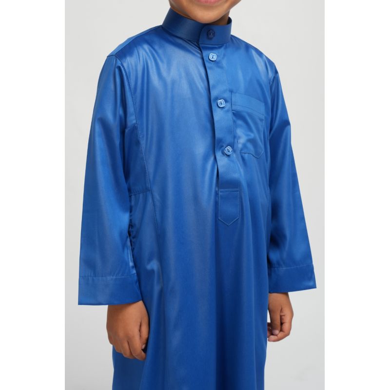 Qamis garçon Bleu Roi : taille bébé à adolescent (0-13 ans) - Soundouss