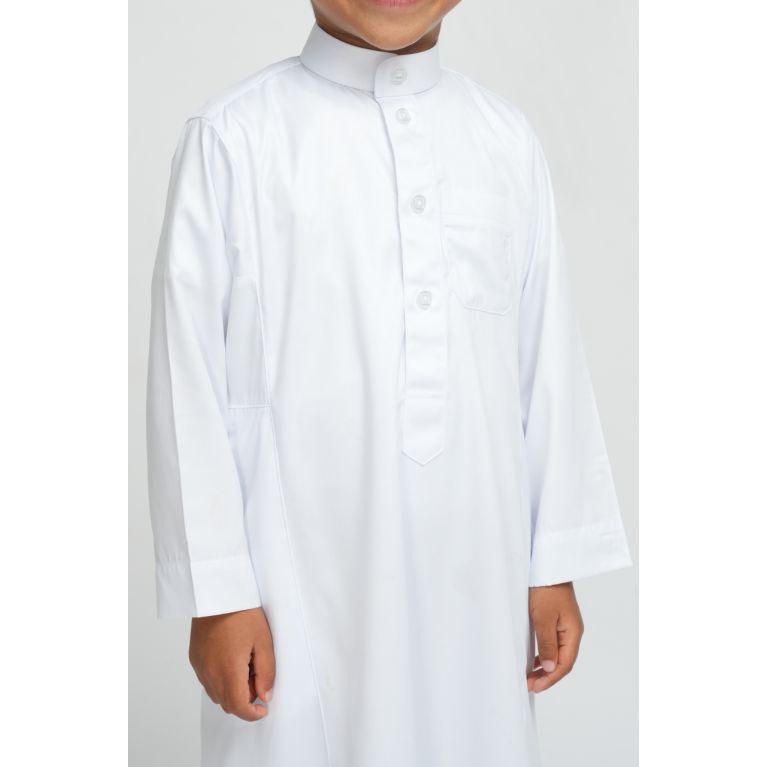 Qamis garçon Blanc : taille bébé à adolescent (0-13 ans) - Soundouss