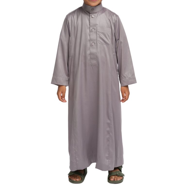 Qamis garçon Anthracite : taille bébé à adolescent (0-13 ans) - Soundouss