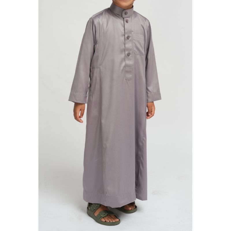 Qamis garçon Anthracite : taille bébé à adolescent (0-13 ans) - Soundouss