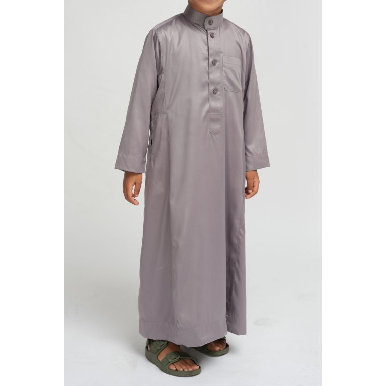 Qamis garçon Anthracite : taille bébé à adolescent (0-13 ans) - Soundouss