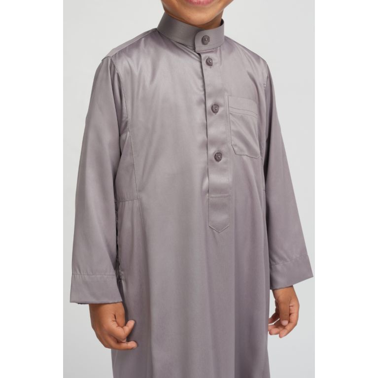 Qamis garçon Anthracite : taille bébé à adolescent (0-13 ans) - Soundouss