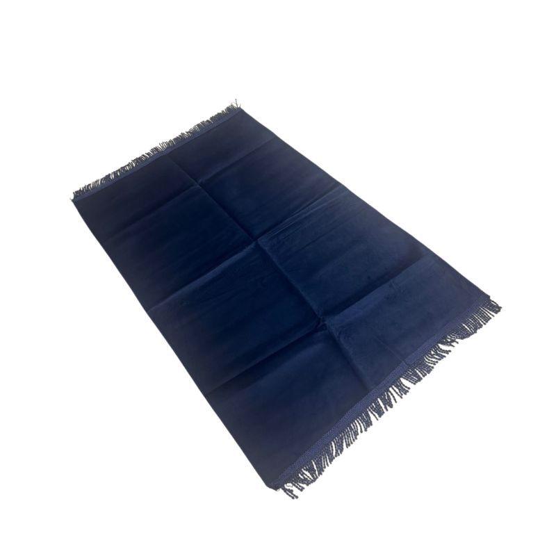 Tapis de Prière Bleu , Adulte Personnalisable - Velours Uni - Dimensions 69 x 107 cm