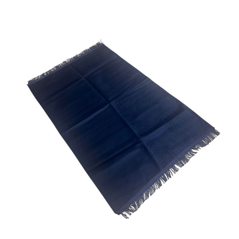 Tapis de Prière Bleu , Adulte Personnalisable - Velours Uni - Dimensions 69 x 107 cm