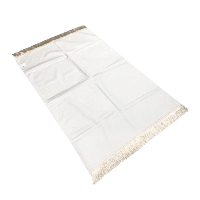 Tapis de Prière Blanc , Adulte Personnalisable - Velours Uni - Dimensions 69 x 107 cm