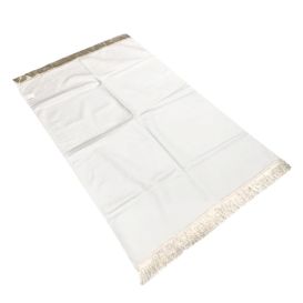 Tapis de Prière Blanc , Adulte Personnalisable - Velours Uni - Dimensions 69 x 107 cm